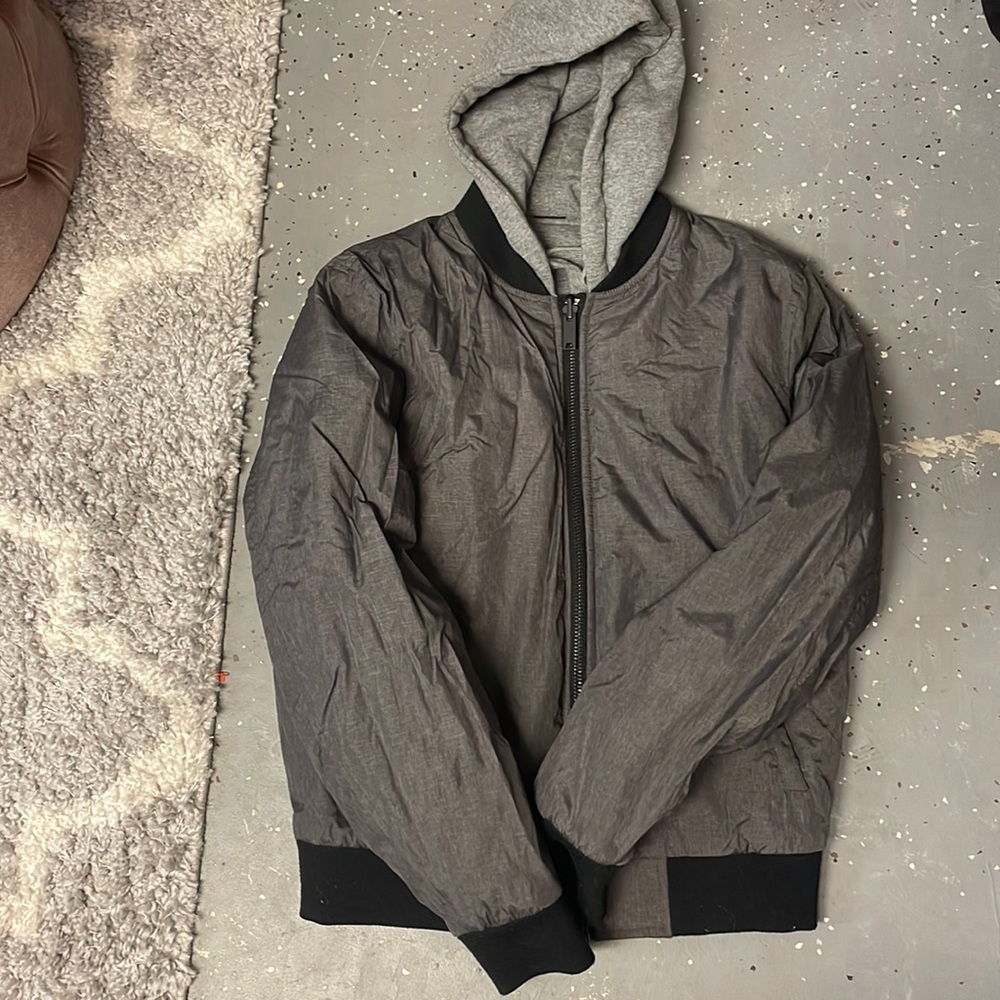 Reversible Hooded Bomber/ Charcoal/Gray